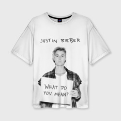 Женская футболка oversize 3D Justin Bieber