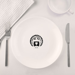 Набор: тарелка + кружка Драккар и руна Валькнут - фото 2