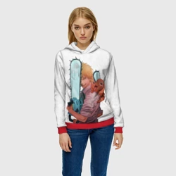 Женская толстовка 3D Дэндзи, Почита и бензопила - фото 2