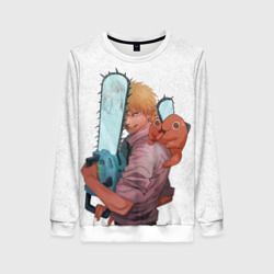 Женский свитшот 3D Дэндзи, Почита и бензопила