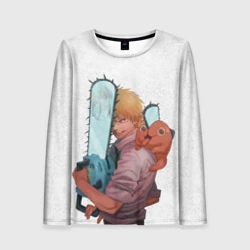 Женский лонгслив 3D Дэндзи, Почита и бензопила