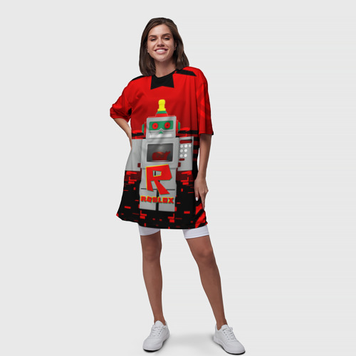 Платье-футболка 3D Роблокс робот, цвет 3D печать - фото 5