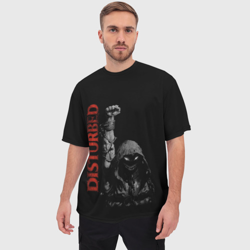Мужская футболка oversize 3D Disturbed, цвет 3D печать - фото 3