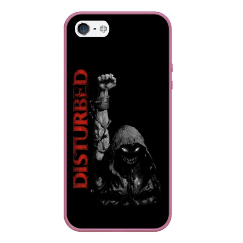 Чехол для iPhone 5/5S матовый Disturbed, цвет розовый