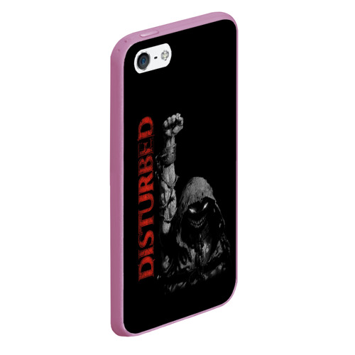Чехол для iPhone 5/5S матовый Disturbed, цвет розовый - фото 3
