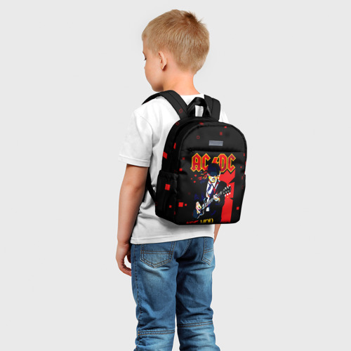 Детский рюкзак 3D с принтом ARE YOU REDY? AC/DC, фото на моделе #1