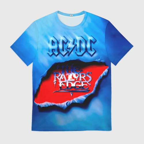 Мужская футболка 3D с принтом AC/DC - The Razor’s Edge, вид спереди #2