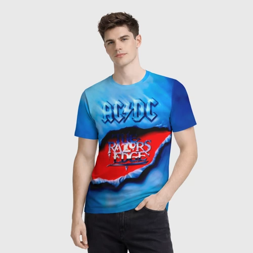 Мужская футболка 3D с принтом AC/DC - The Razor’s Edge, фото на моделе #1