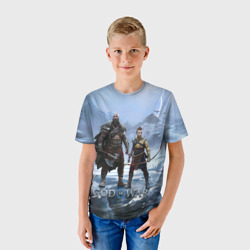 Детская футболка 3D Кратос и Атрей Рагнарек - фото 2