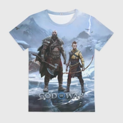 Женская футболка 3D Кратос и Атрей Рагнарек
