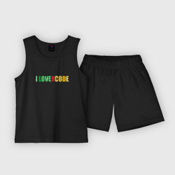 Детская пижама с шортами хлопок Программисту. "Я люблю код!"