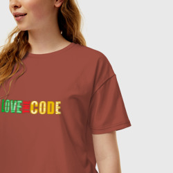 Женская футболка хлопок Oversize Программисту. "Я люблю код!" - фото 2