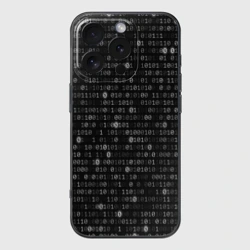 Чехол для iPhone 16 Pro силиконовый с защитой камеры Бинарный код