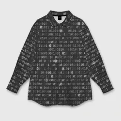 Женская рубашка oversize 3D Бинарный код