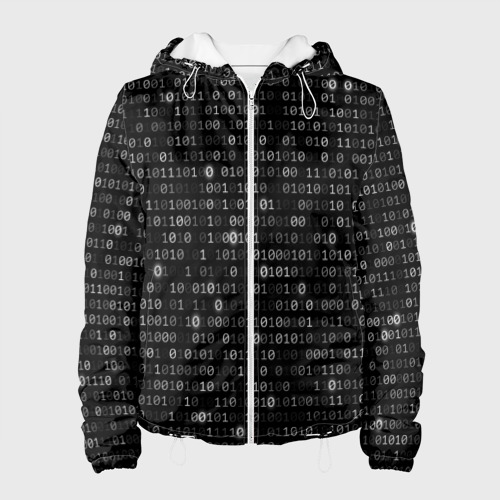Женская куртка 3D Бинарный код, цвет белый