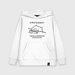 Детская толстовка хлопок Кот программист
