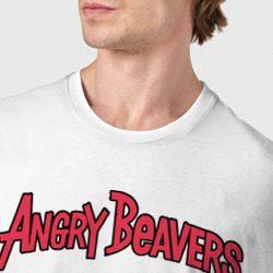 Футболка с принтом The Angry Beavers братья-близнецы для женщины, вид на модели спереди №4. Цвет основы: белый