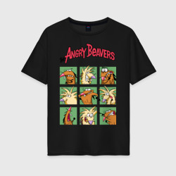 Женская футболка хлопок Oversize The Angry Beavers братья-близнецы