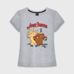 Женская футболка хлопок Slim The Angry Beavers