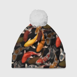 Шапка 3D c помпоном Карпы кои Японские