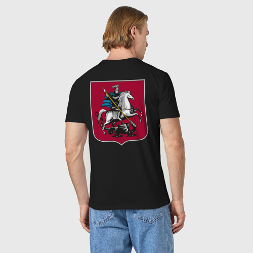 Мужская футболка хлопок Герб Москвы, цвет черный - фото 4