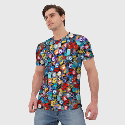 Мужская футболка 3D Языки программирования, цвет 3D печать - фото 3