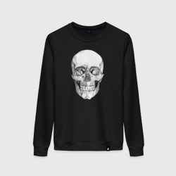 Женский свитшот хлопок Реалистичный рисунок Черепа