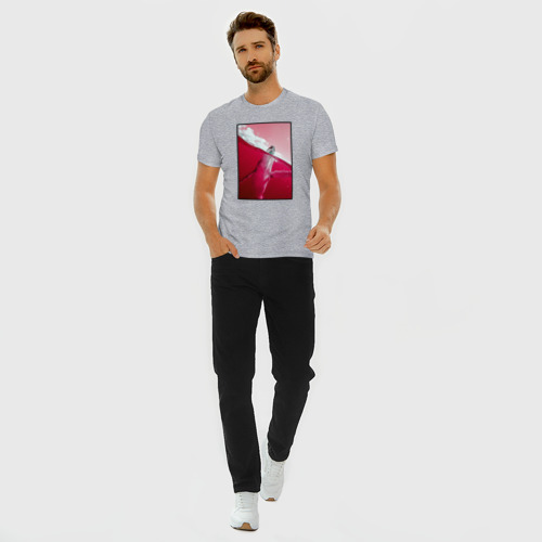 Мужская футболка хлопок Slim Кит, цвет меланж - фото 5