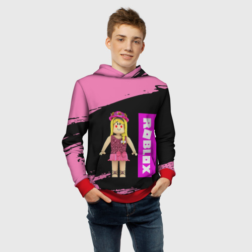 Детская толстовка 3D Barbie Roblox Роблокс, цвет красный - фото 6