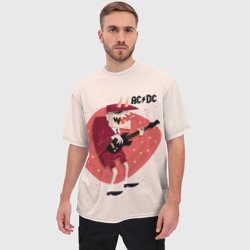 Мужская футболка oversize 3D Ангус Янг AC/DC - фото 2