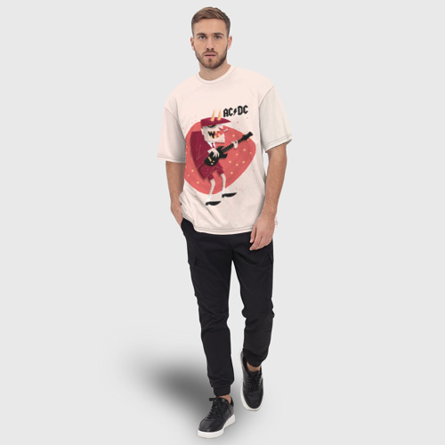 Мужская футболка oversize 3D Ангус Янг AC/DC, цвет 3D печать - фото 5