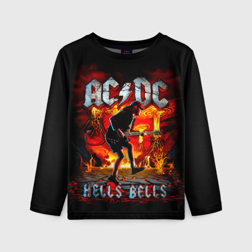 Детский лонгслив 3D ACDC hells bells, цвет 3D печать