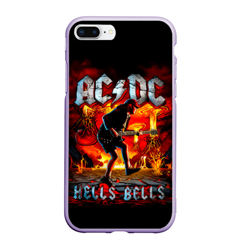 Чехол для iPhone 7Plus/8 Plus матовый ACDC hells bells, цвет светло-сиреневый