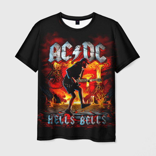 Мужская футболка с принтом ACDC hells bells, вид спереди №1