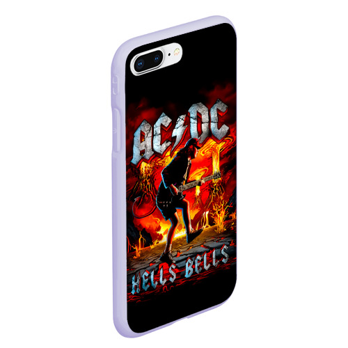 Чехол для iPhone 7Plus/8 Plus матовый ACDC hells bells, цвет светло-сиреневый - фото 3