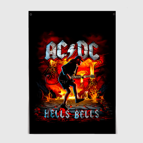 Постеры с принтом ACDC hells bells, вид спереди №1