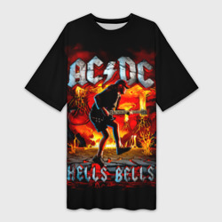 Платье-футболка 3D ACDC hells bells