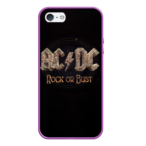 Чехол для iPhone 5/5S матовый AC/DC Rock or Bust, цвет фиолетовый