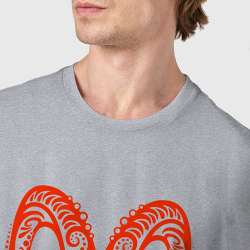 Мужская футболка хлопок с принтом Овен - Зодиак, фото #4