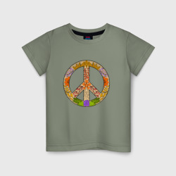 Детская футболка хлопок Peace and flowers