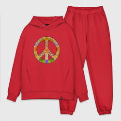 Мужской костюм oversize хлопок Peace and flowers