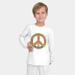 Детская пижама с лонгсливом хлопок Peace and flowers - фото 2