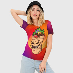 Женская футболка 3D Slim Шаурма - зомби - фото 2