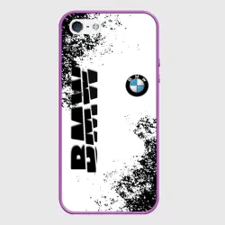 Чехол для iPhone 5/5S матовый BMW БМВ разрезанное лого