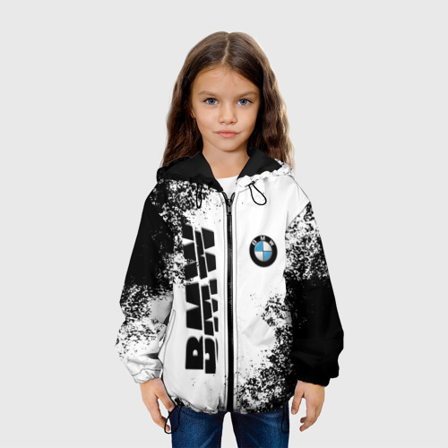 Детская куртка 3D BMW БМВ разрезанное лого, цвет черный - фото 4