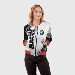 Женский бомбер 3D BMW БМВ разрезанное лого - фото 2