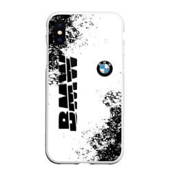 Чехол для iPhone XS Max матовый BMW БМВ разрезанное лого