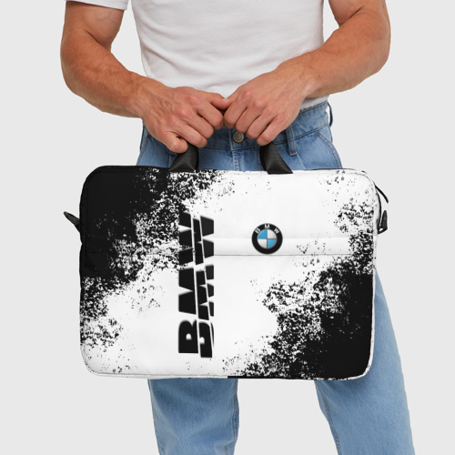 Сумка для ноутбука 3D BMW БМВ разрезанное лого, цвет 3D печать - фото 5