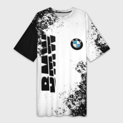 Платье-футболка 3D BMW БМВ разрезанное лого