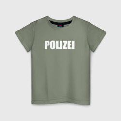 Детская футболка хлопок Polizei Полиция Надпись Белая